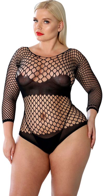 Diamond Net Sleeved Body (Plus Size)