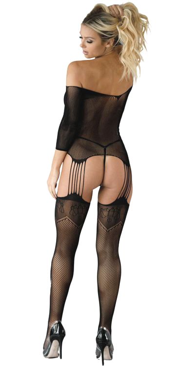 Fishnet Strappy Cami Suspender Bodystocking