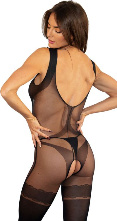 Sheer Bodystocking With Lingerie Effect 2