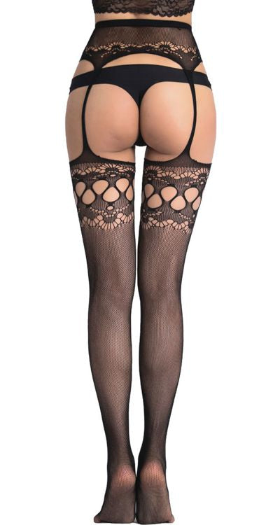 Fine Fishnet Suspender Tights